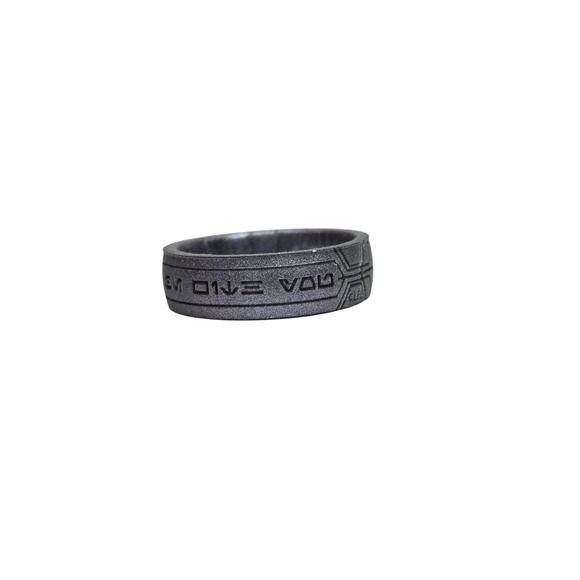 Enso Rings Star Wars Silicone Ring - May The Force Be With You Silver - Size 10 - Picture 1 of 6